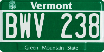 VT license plate BWV238