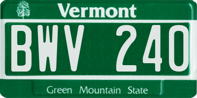 VT license plate BWV240