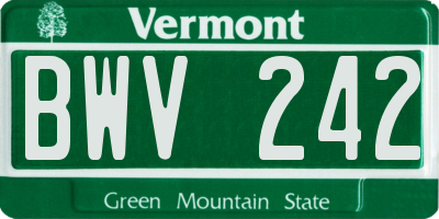 VT license plate BWV242