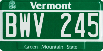 VT license plate BWV245