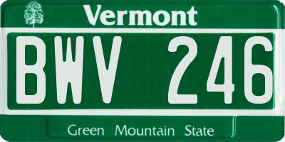 VT license plate BWV246
