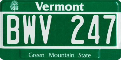 VT license plate BWV247