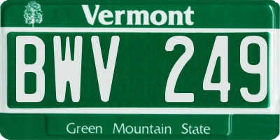 VT license plate BWV249