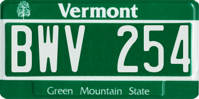 VT license plate BWV254