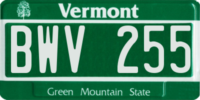 VT license plate BWV255