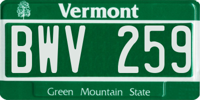 VT license plate BWV259
