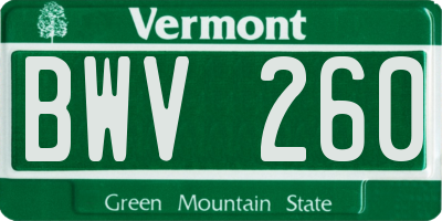 VT license plate BWV260