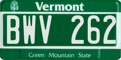 VT license plate BWV262