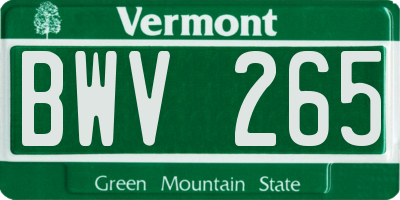 VT license plate BWV265