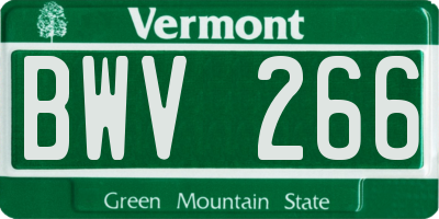 VT license plate BWV266