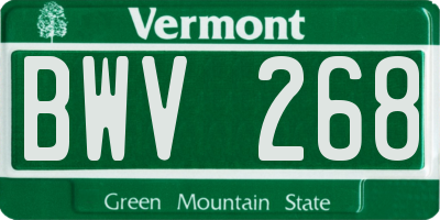 VT license plate BWV268