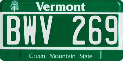 VT license plate BWV269