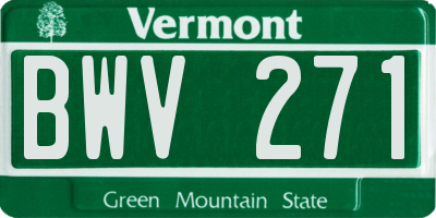 VT license plate BWV271