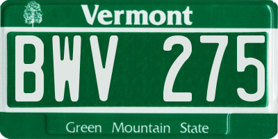 VT license plate BWV275