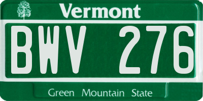 VT license plate BWV276