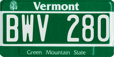 VT license plate BWV280