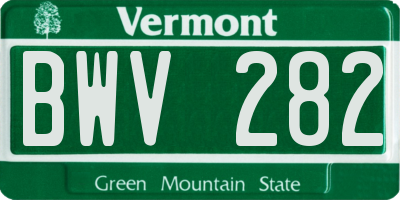 VT license plate BWV282