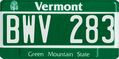 VT license plate BWV283