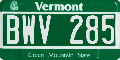 VT license plate BWV285