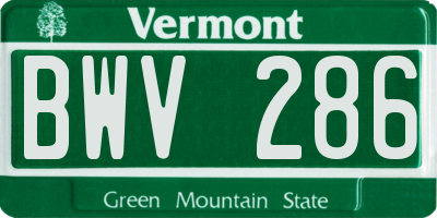 VT license plate BWV286