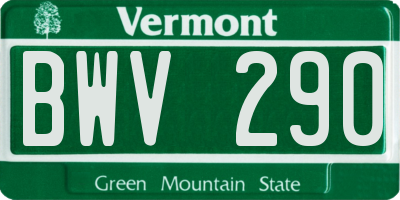 VT license plate BWV290