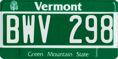 VT license plate BWV298