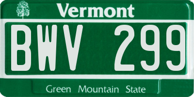 VT license plate BWV299