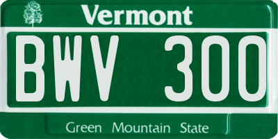 VT license plate BWV300