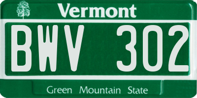 VT license plate BWV302