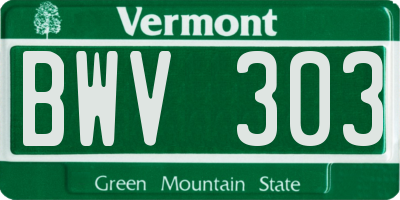 VT license plate BWV303