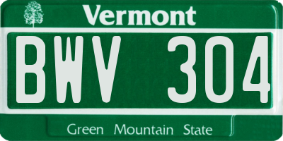 VT license plate BWV304