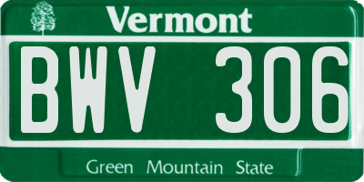 VT license plate BWV306