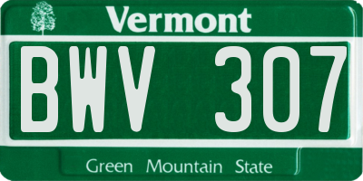 VT license plate BWV307