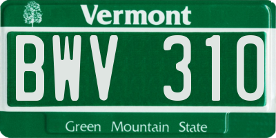 VT license plate BWV310