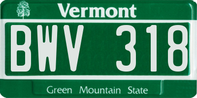 VT license plate BWV318