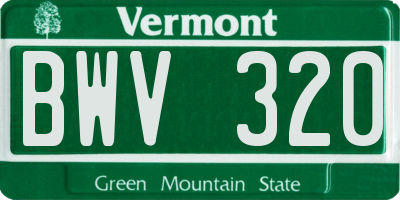 VT license plate BWV320