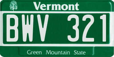 VT license plate BWV321