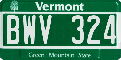VT license plate BWV324