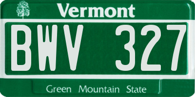 VT license plate BWV327