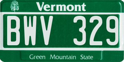 VT license plate BWV329