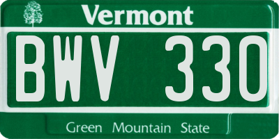 VT license plate BWV330