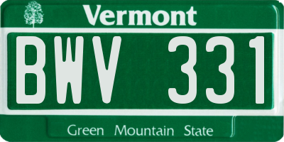 VT license plate BWV331