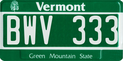 VT license plate BWV333