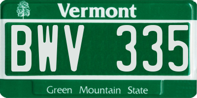 VT license plate BWV335