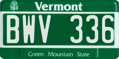 VT license plate BWV336