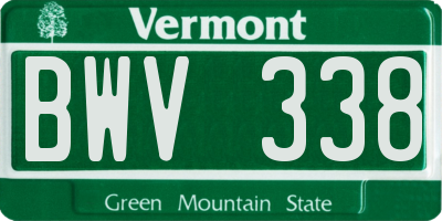 VT license plate BWV338