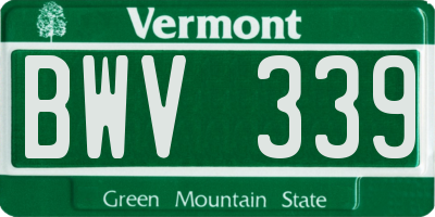 VT license plate BWV339