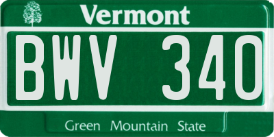 VT license plate BWV340