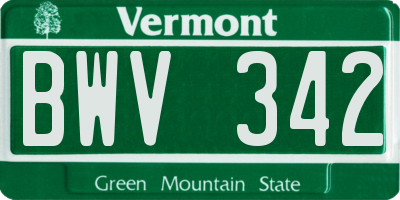 VT license plate BWV342