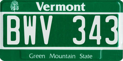 VT license plate BWV343